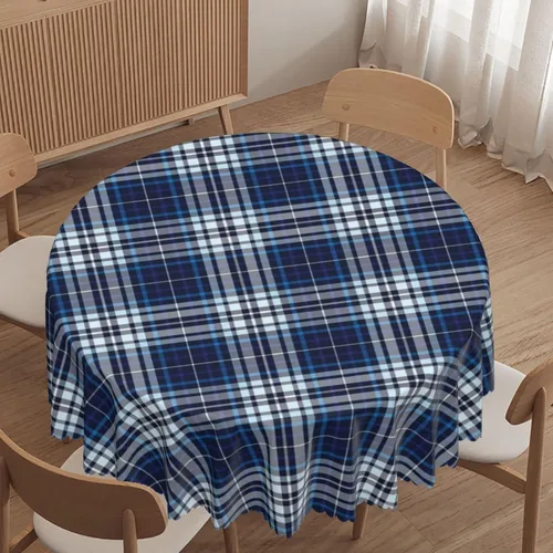 Vista 15 de Mantel redondo con patrón náutico, tela impermeable, reutilizable, lavable, a prueba de derrames, resistente a las arrugas, para cocina, boda