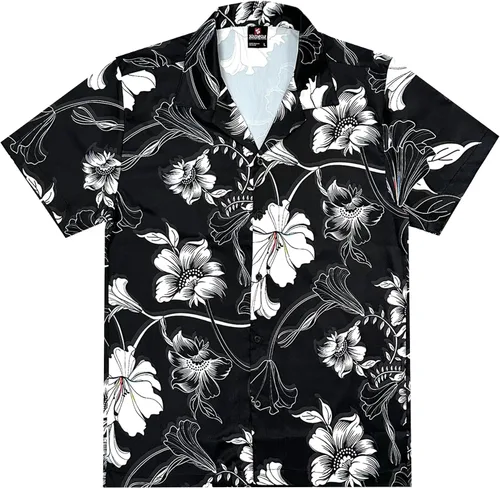 Vista 3 de Southpole Camisas hawaianas con botones para hombre, manga corta, estampado floral