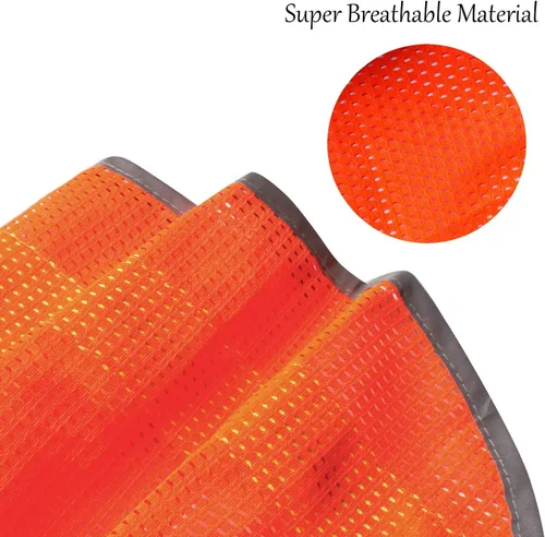 Vista 5 de Evridwear Protector solar de cuello de alta visibilidad con rayas reflectantes, sombra de seguridad con banda elástica de malla transpirable