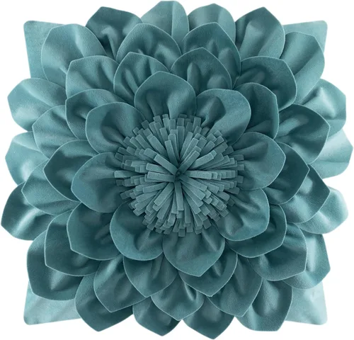 Vista 11 de OiseauVoler Fundas de almohada decorativas con flores 3D de 18 x 18 Verde manzana