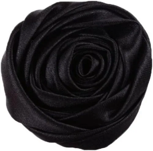 Vista 8 de 20 piezas de tela de satén flores de tela de rosas para manualidades, vestido de costura, diadema, decoración de fiesta de boda