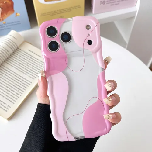 Vista 54 de DEFBSC Funda para iPhone 15 con bonito diseño ondulado, color negro
