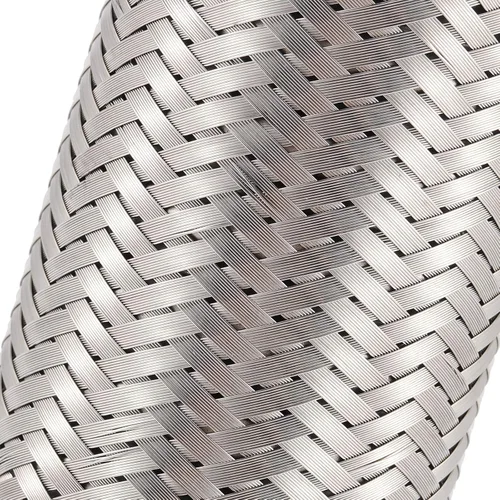 Vista 3 de Paquete de 4 tubos flexibles de escape de acero inoxidable de 2 x 6 pulgadas, tubo flexible de escape de doble trenza, longitud total de 10 pulgadas