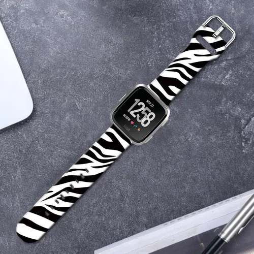 Vista 7 de Correas de reloj de silicona suave compatibles con Fitbit Versa 2/Versa/Fitbit Versa Lite/SE, correa de repuesto con bonito patrón floral de 0.98