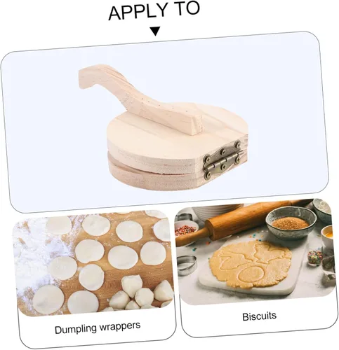 Vista 6 de STOBAZA Prensador de masa de madera para hacer albóndigas, herramienta de prensado para varias formas
