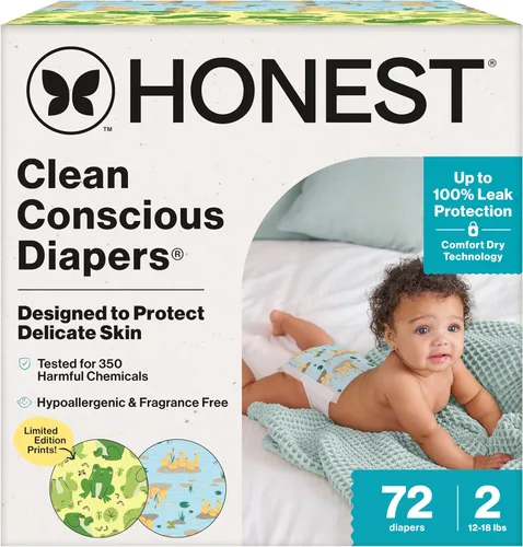 Vista 17 de The Honest Company Clean Conscious - Pañales para pieles delicadas, hasta un 100% a prueba de fugas, hipoalergénicos, sin fragancia, género neutro