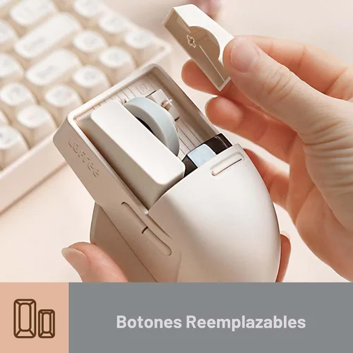 Vista 4 de LOFREE Touch PBT - Ratón inalámbrico con receptor USB, Bluetooth, conexión por cable, recargable, 4000 DPI con pantalla OLED, compatible