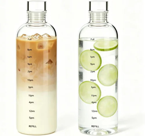 Vista 12 de Botella de agua con marcador de tiempo, botella deportiva