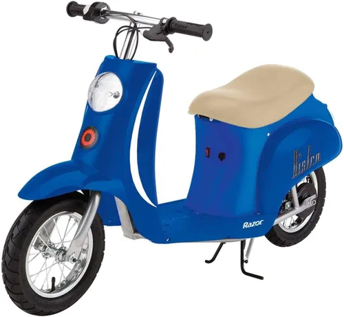 Vista 4 de Razor Pocket Mod - Patinete de motor eléctrico en miniatura Euro 24V 250W, color blanco y azul (paquete de 2) - Velocidades de hasta 15 MPH