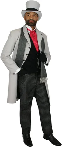 Vista 10 de Historical Emporium Corbata de satén jacquard para hombre, corbata victoriana eduardiana occidental para boda, Halloween, cosplay