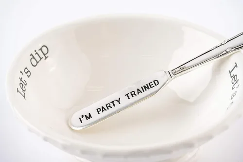 Vista 9 de Mud Pie Circa Lets Dip Set Blanco 2" x 6