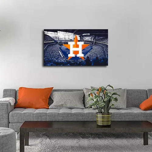 Vista 6 de Houston Astros Póster de béisbol deportivo en lienzo para pared, diseño artístico, decoración del hogar, pintura (enmarcado, 8 x 12 pulgadas)
