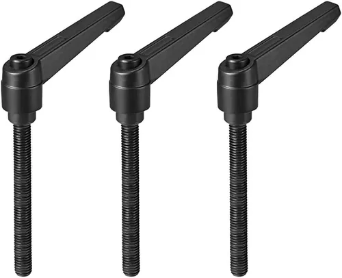 Vista 8 de uxcell M6 x 0.787 in Mango de palanca de sujeción ajustable Rosca Botón de trinquete macho roscado Perillas de bloqueo Tornillo giratorio Perno