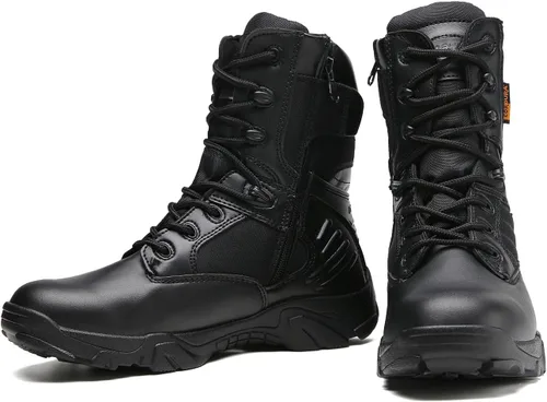 Vista 3 de Kervaky Botas tácticas para hombre, botas militares, botas duraderas, botas de senderismo, botas ligeras, botas para exteriores