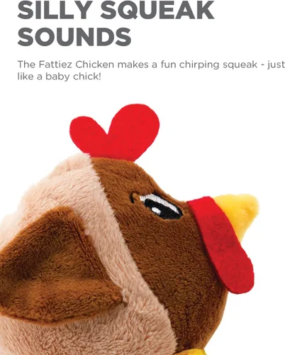 Vista 5 de Outward Hound Fattiez - Juguete de peluche chillón de pollo para perro, XS