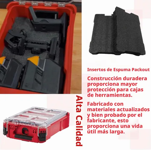 Vista 6 de Packout - Inserto de espuma 48-22-8435 se adapta a Milwauke Foam Packout Insert y caja de herramientas de espuma (2 piezas)