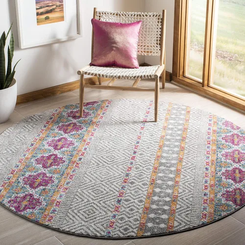 Vista 9 de SAFAVIEH Madison Collection - Alfombra decorativa de 2 pies 3 pulgadas x 4 pies, color carbón y gris, diseño bohemio chic, no desprende pelusa