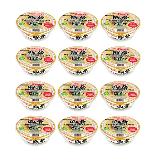 Vista 8 de [SAPPORO ICHIBAN] Miso Ramen Bowl (Donburi), fideos japoneses de taza instantánea de sabor nº 1 (2.94 onzas x 12 tazones) (Miso)