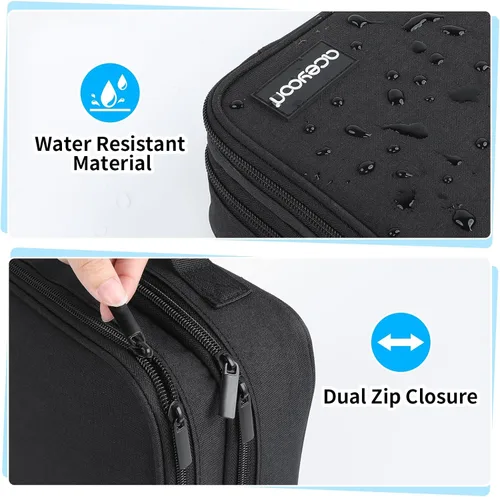 Vista 5 de aceyoon Organizador de artículos electrónicos, estuche de viaje impermeable para accesorios electrónicos, organizador de cables de viaje de 3 capas
