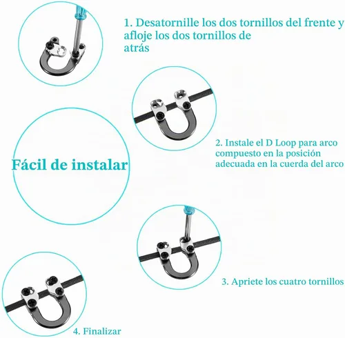 Vista 3 de 2 juegos de Sumind - Alicates de muelle en D para arco compuesto, anillo en D de metal con hebilla de liberación, bucles de agarre