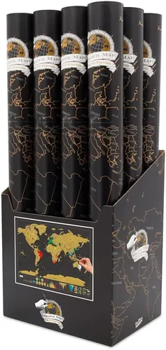 Vista 7 de Mapa para rascar edición de lujo, mapa del mundo personalizado por Luckies