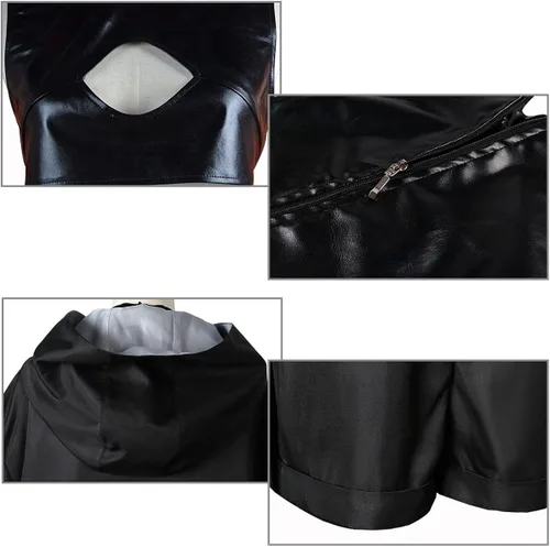 Vista 4 de HNZQE Disfraz de animé de Nanakusa Nazuna Nanakusa para cosplay vestido de vampiro negro conjunto de Halloween con peluca para mujeres y niñas