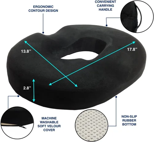 Vista 7 de Cojín acolchado multiusos para el tratamiento de las hemorroides, la próstata, embarazo, 18 pulgadas Almohada de espuma para las hemorroides, 18