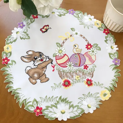 Vista 29 de Mantel bordado para decoración de encaje a prueba de polvo, sin arrugas, lavable, floral, rectangular, para cocina, comedor, vacaciones, cumpleaños