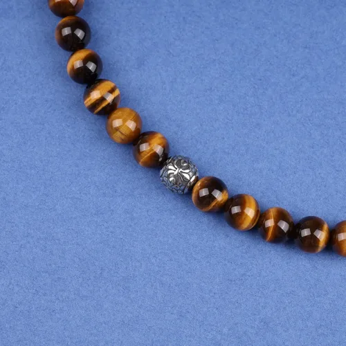 Vista 3 de GAVU Collar de cristal con cuentas de piedras preciosas para hombre