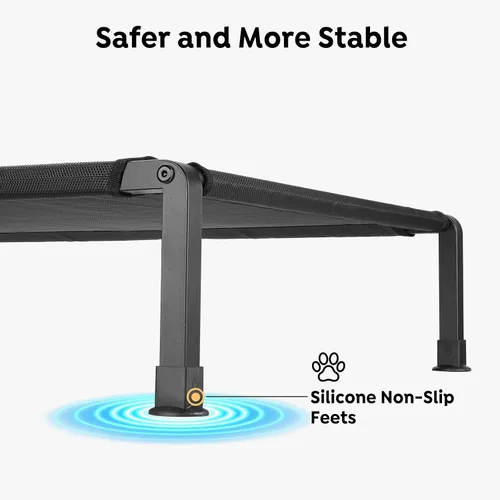 Vista 5 de Veehoo Cama elevada resistente para perros, cama elevada con malla Teslin lavable, pies antideslizantes, cuna de enfriamiento, uso en interiores