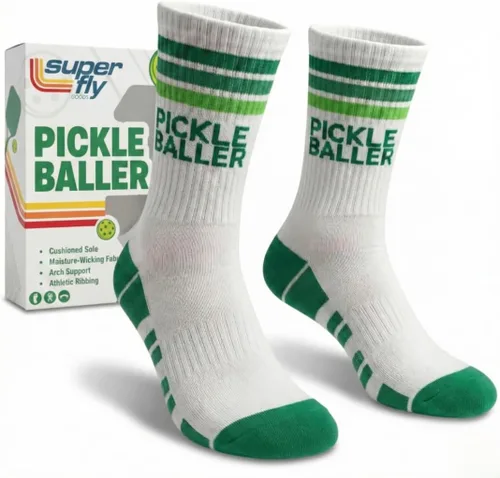 Vista 10 de Calcetines de rendimiento Super Fly Goods para hombres y mujeres, calcetines atléticos novedosos unisex para deportes, golf, tenis, pickleball, yoga