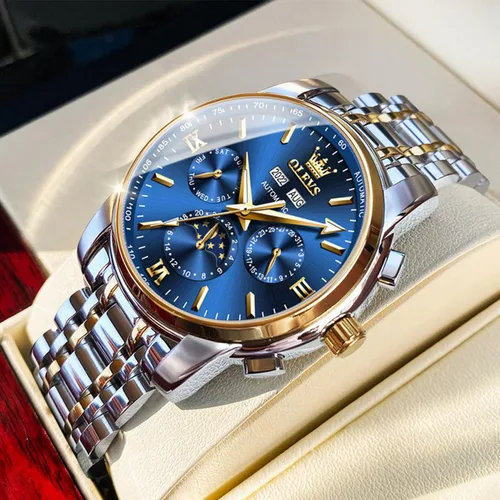 Vista 6 de Relojes automáticos para hombres, regalos de cumpleaños para él, papá, marido, novio, reloj para hombre