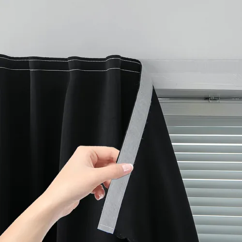 Vista 14 de Cortinas opacas con cinta autoadhesiva, sin barra, sin taladro, cubierta de ventana fácil de instalar para dormitorio, cocina, dormitorio, 34