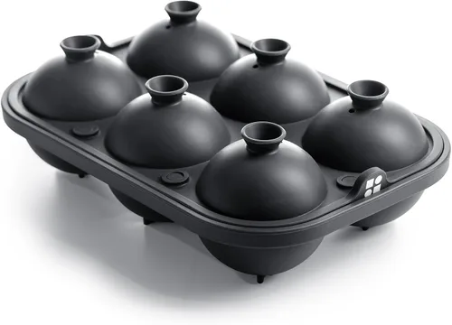 Vista 6 de Moldes para cubitos de hielo, esfera de silicona grande y combo cuadrado con embudo de llenado 2 Inch Round & Square Shapes, Built In Easy Fill