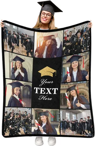 Vista 23 de Manta personalizada de graduación 2025, manta personalizada para regalo de graduación con nombre de la universidad, manta de felicitación