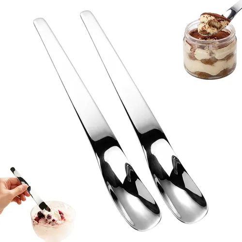 Vista 13 de Stainless Steel Dessert Spoon with Long Ergonomic Handle, Ice Cream Spoon 3PCS