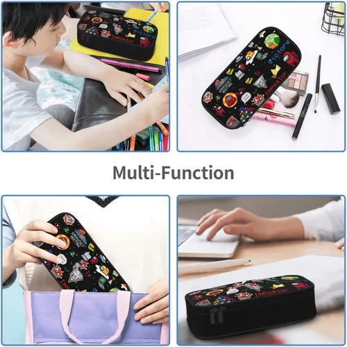 Vista 5 de dvukwed Mochila para niños con estuche y 6 llaveros Kawaii, suministros escolares para la espalda, mochila para niños, niñas y adolescentes, Color-1