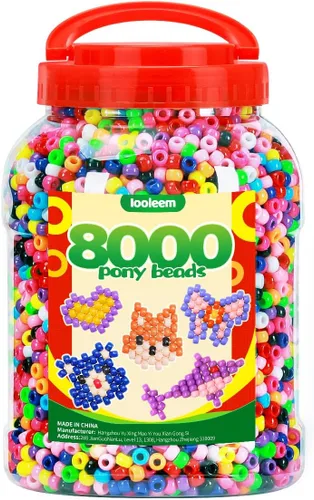 Vista 36 de IOOLEEM Cuentas de pony (2000 piezas, cuentas de pony negras), cuentas para hacer joyas, cuentas para manualidades, suministros para ensartar Negro