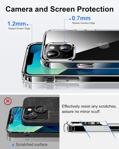 Vista 421 de HOOMIL Funda para iPhone 7 Plus/iPhone 8 Plus de 5.5 Pulgadas, sin amarillamiento, protección contra caídas, cubierta trasera dura transparente