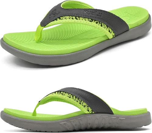Vista 12 de KuaiLu - Sandalias deportivas para hombre con soporte de arco ortopédico estilo tanga con soporte para fascitis plantar para exteriores, de verano