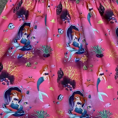 Vista 3 de Vestido Ariel de la Sirenita Ariel para niña de primavera y verano, vestido casual con volteo de perlas para niños