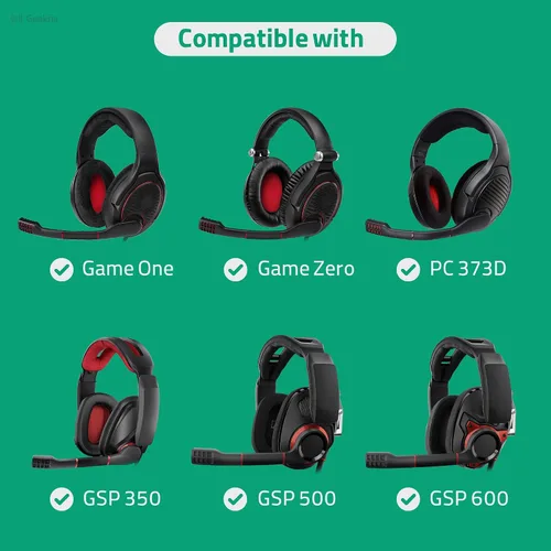 Vista 5 de GEEKRIA Cable de audio compatible con auriculares Sennheiser Game One, Game Zero, PC 373D, GSP 350, GSP 500, auriculares GSP 600, cable estéreo