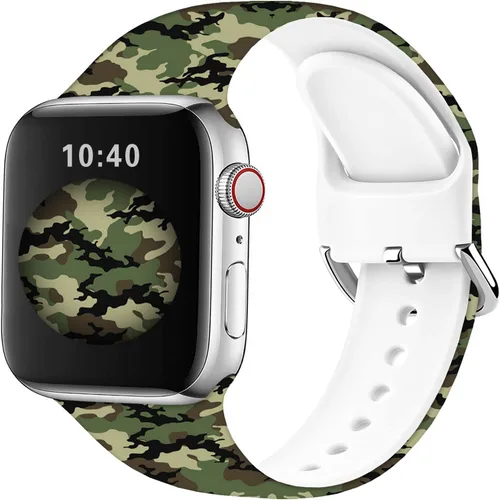 Vista 2 de Correas de silicona suaves compatibles con Apple Watch Band de 1.496 in 1.575 in 1.614 in 1.654 in 1.732 in 1.772 in 1.811 in 1.929 in, correa