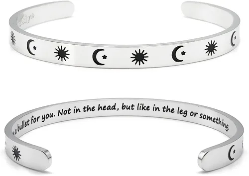 Vista 134 de Pulseras inspiradoras para mujer, joyería de acero inoxidable, con refranes, pulsera motivacional con mensaje oculto, pulseras grabadas para mejor