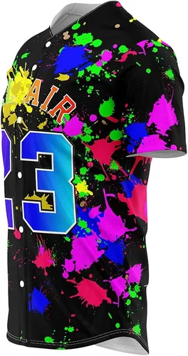 Vista 4 de Ouwonkin Bel Air 23 - Camisetas de béisbol de los años 90, ropa de hip hop para hombres y mujeres, camisa Belair de manga corta para fiesta temática
