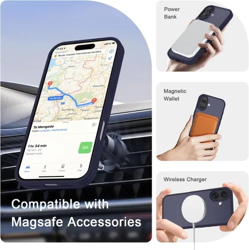 Vista 301 de Funda para Google Pixel 10 Pro XL, cubierta magnética mate, color negro Fit for MagSafe, Screen Protector included, Shockproof Military Grade