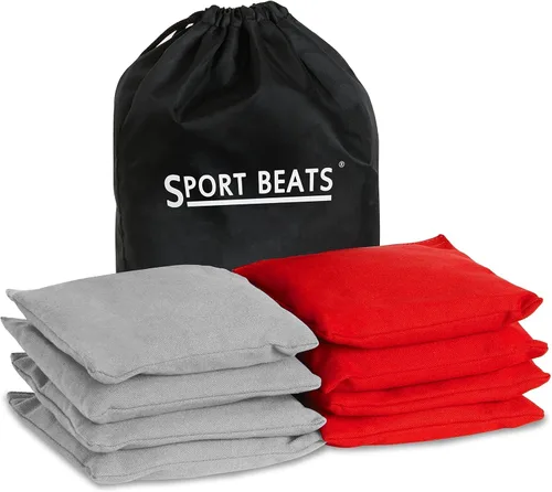Vista 12 de SPORT BEATS Juego de 8 Bolsas de Cornhole de Peso y Tamaño Reglamentario Incluye Estuche de Transporte Negro y naranja