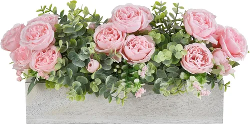 Vista 10 de Dahey Centros de mesa de flores artificiales para decoración de mesa Champán