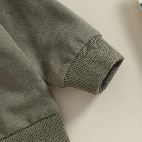 Vista 4 de Conjunto de sudadera de manga larga con cuello redondo y pantalones deportivos para bebés, ropa de invierno para bebé