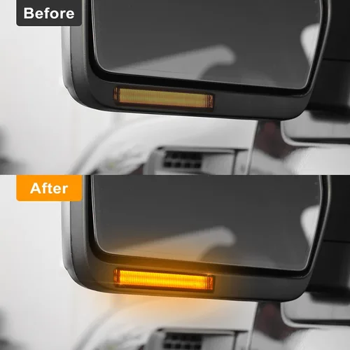 Vista 7 de Luces LED de señal de giro para espejo lateral Compatibles con Ford F150 2004-2014 Lámparas Reflectoras Raptor 2010-2014 Expedition 1997-2007 Luces